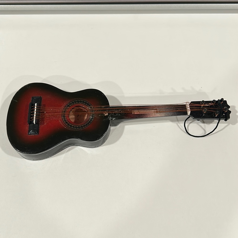 Miniature acoustic guitar hanging ornament